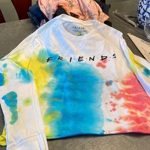 Cotton tie-dye Friends tahirt shirt Medium. Long sleeve
